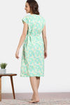 Zivame Aquarelle Woven Loungewear Mid Length Nightdress - Lime Cream — thumbnail 4